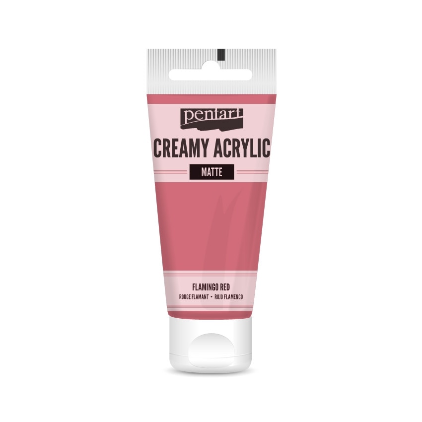 Vopsea acrilica cremoasa mata Pentart - roz flamingo, 60 ml