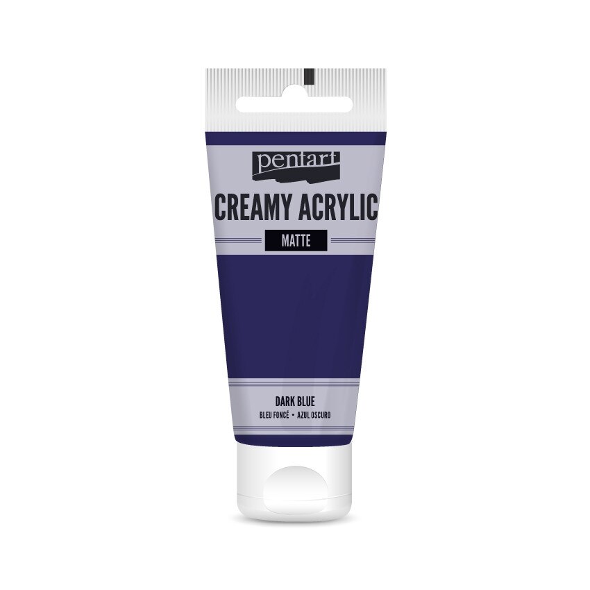 Vopsea acrilica cremoasa mata Pentart - albastru inchis, 60 ml