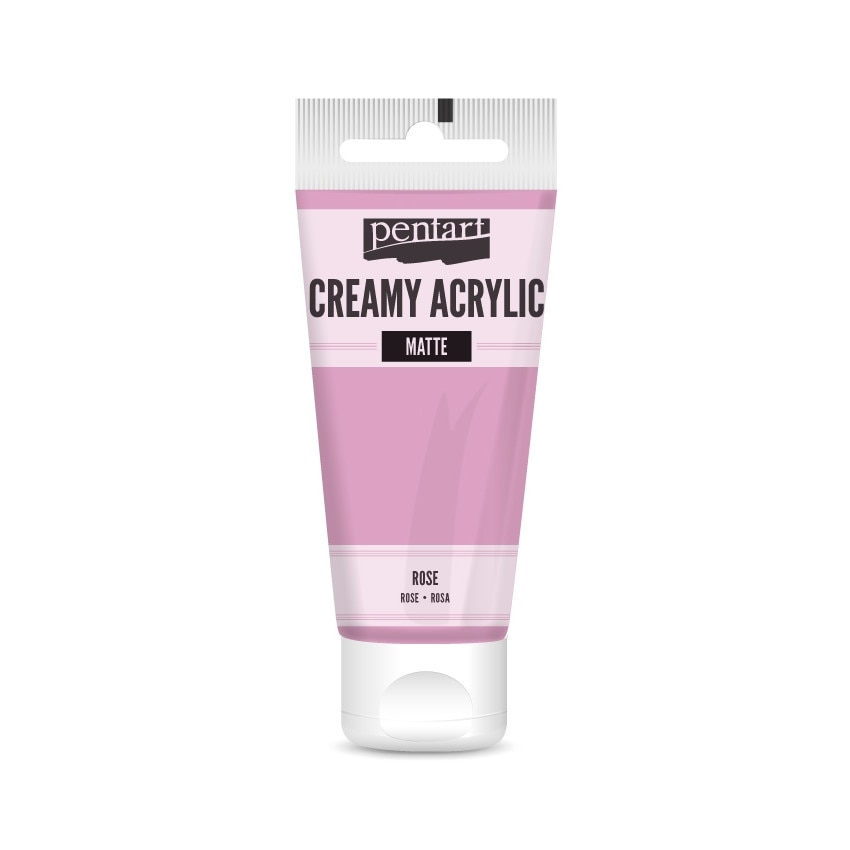 Vopsea acrilica cremoasa mata Pentart - roz, 60 ml