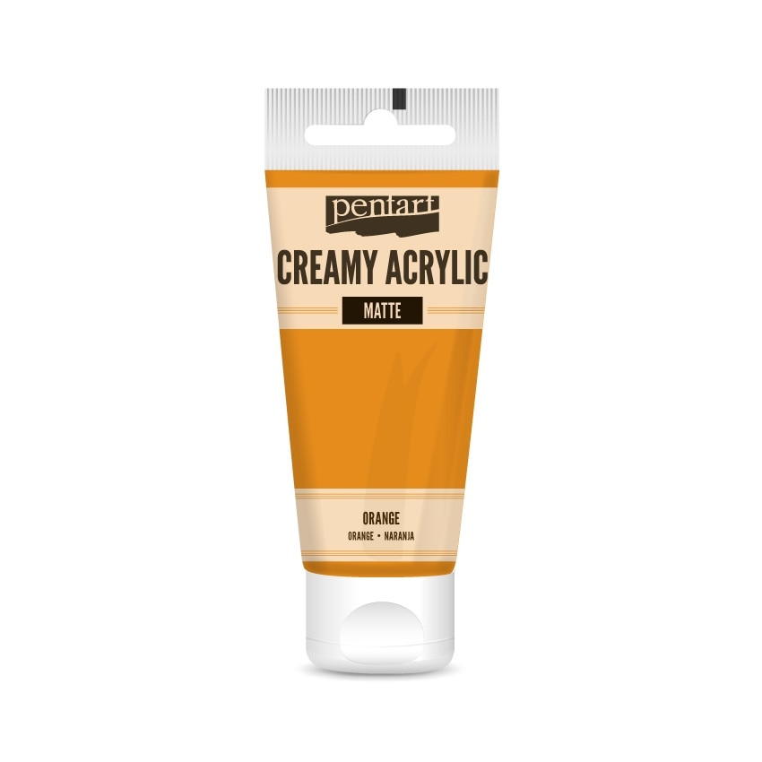 Vopsea acrilica cremoasa mata Pentart - portocaliu, 60 ml