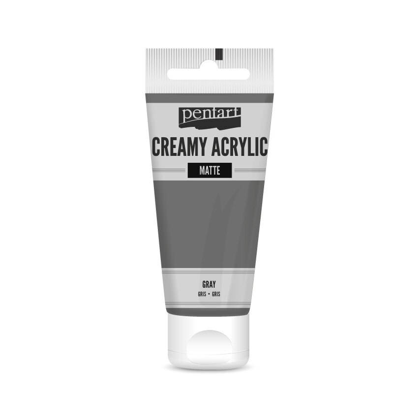 Vopsea acrilica cremoasa mata Pentart - gri, 60 ml