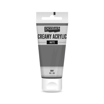 Vopsea acrilica cremoasa mata Pentart - gri, 60 ml Vopsea acrilica cremoasa mata Pentart - gri, 60 ml