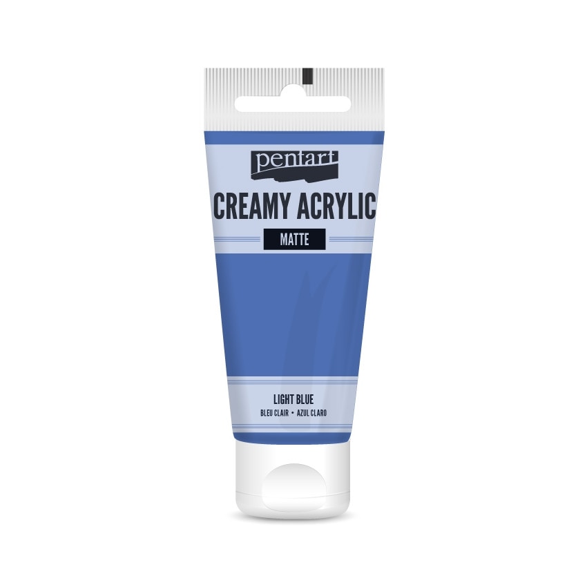 Vopsea acrilica cremoasa mata Pentart - albastru deschis, 60 ml