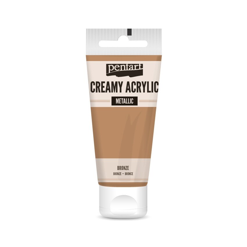 Vopsea acrilica cremoasa metalizata Pentart - bronz, 60 ml