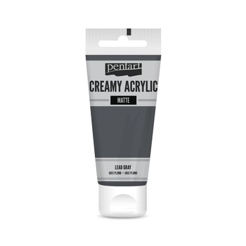Vopsea acrilica cremoasa mata Pentart - gri plumb, 60 ml Vopsea acrilica cremoasa mata Pentart - gri plumb, 60 ml