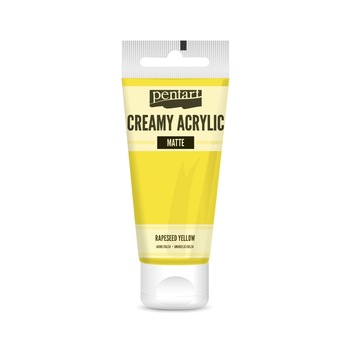 Vopsea acrilica cremoasa mata Pentart - galben rapita, 60 ml Vopsea acrilica cremoasa mata Pentart - galben rapita, 60 ml