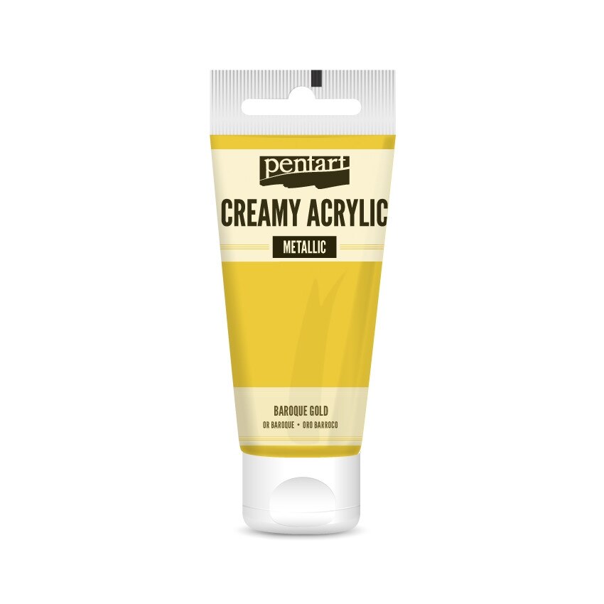 Vopsea acrilica cremoasa metalizata Pentart - aur baroc, 60 ml