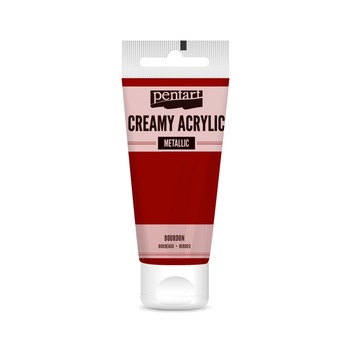 Vopsea acrilica cremoasa metalizata Pentart - bordo, 60 ml Vopsea acrilica cremoasa metalizata Pentart - bordo, 60 ml
