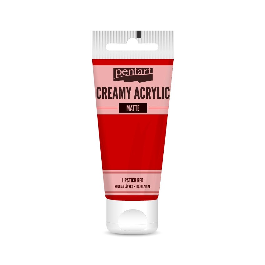 Vopsea acrilica cremoasa mata Pentart - rosu ruj, 60 ml