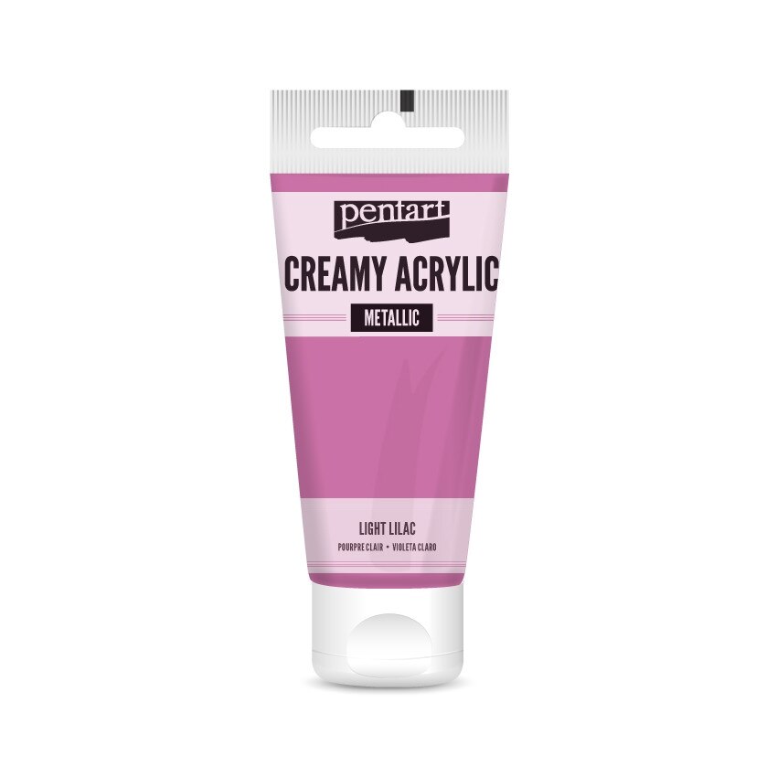 Vopsea acrilica cremoasa metalizata Pentart - mov deschis, 60 ml