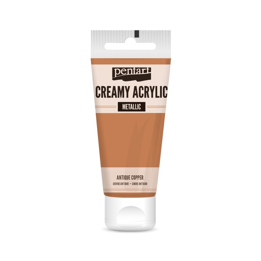 Vopsea acrilica cremoasa metalizata Pentart - cupru antic, 60 ml