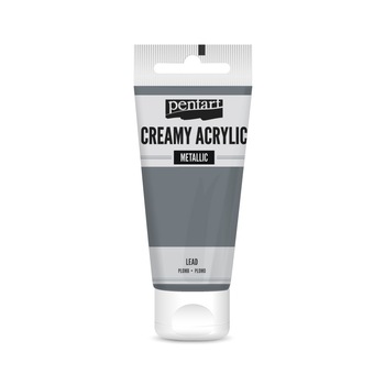 Vopsea acrilica cremoasa metalizata Pentart - plumb, 60 ml Vopsea acrilica cremoasa metalizata Pentart - plumb, 60 ml