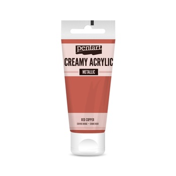 Vopsea acrilica cremoasa metalizata Pentart - cupru rosu, 60 ml Vopsea acrilica cremoasa metalizata Pentart - cupru rosu, 60 ml