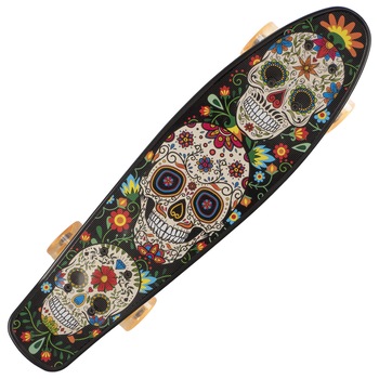 Penny Board cu roti luminoase portocalii 22'', ABEC-7, PU, Aluminium, 90 KG Santa Muerte Penny Board cu roti luminoase portocalii 22'', ABEC-7, PU, Aluminium, 90 KG Santa Muerte
