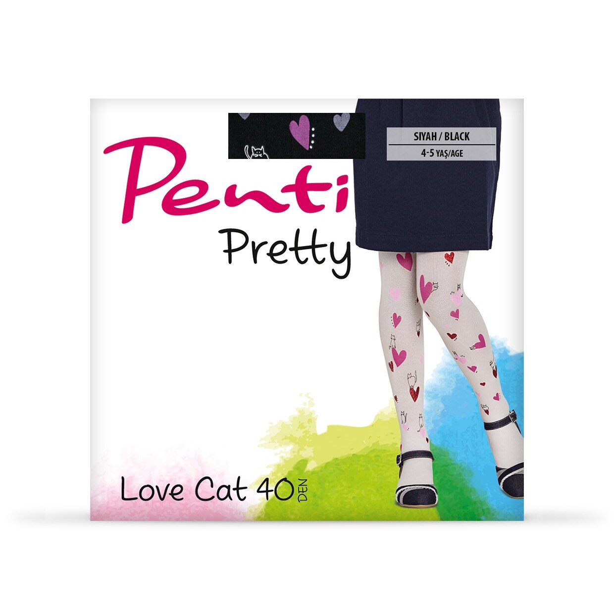 Dres pentru copii Panty Love Cat 40D, Negru, 4-5 ani, Negru