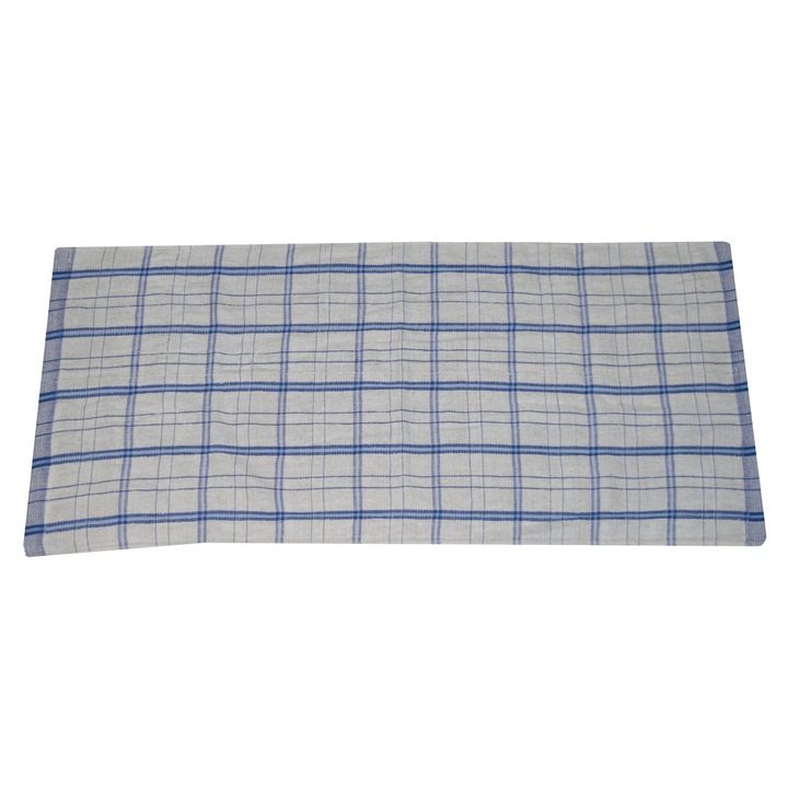 Prosop bucatarie, plusat, carouri albastre 32x70, PR-32-70-1A