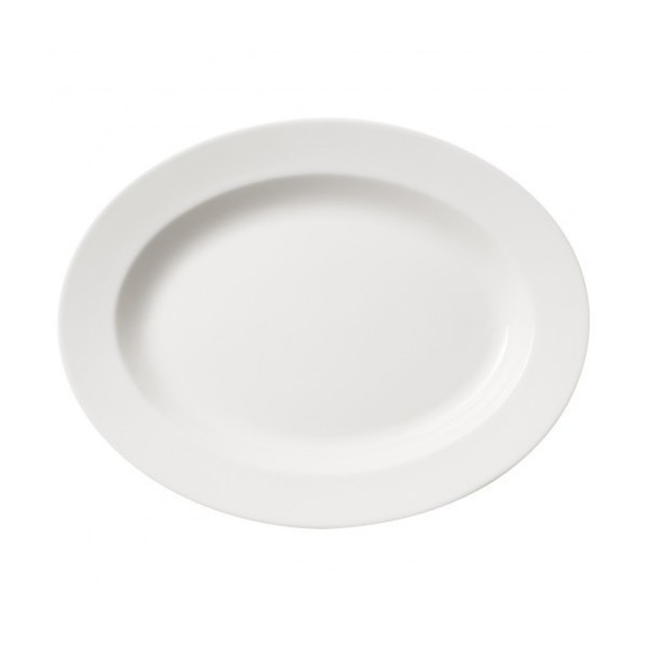 Villeroy&Boch Twist бяла овална чиния, първокласен порцелан, бяла, дължина 34 см-495176