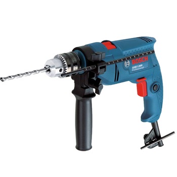 Masina de gaurit cu percutie (bormasina) Bosch Profesional GSB 1300, 550 W, 2800 RPM + maner suplimentar + chele mandrina + limitator adancime Masina de gaurit cu percutie (bormasina) Bosch Profesional GSB 1300, 550 W, 2800 RPM + maner suplimentar + chele mandrina + limitator adancime