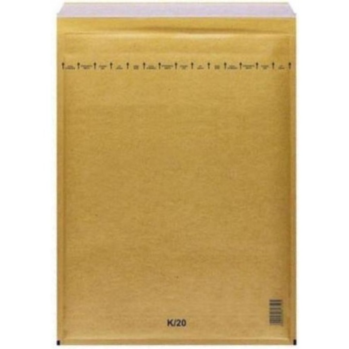 K20 Удароустойчиви балонни пликове, размер 350 x 470 mm, 10 бр./компл., крафт хартия 80 gr/m2, самозалепващи се