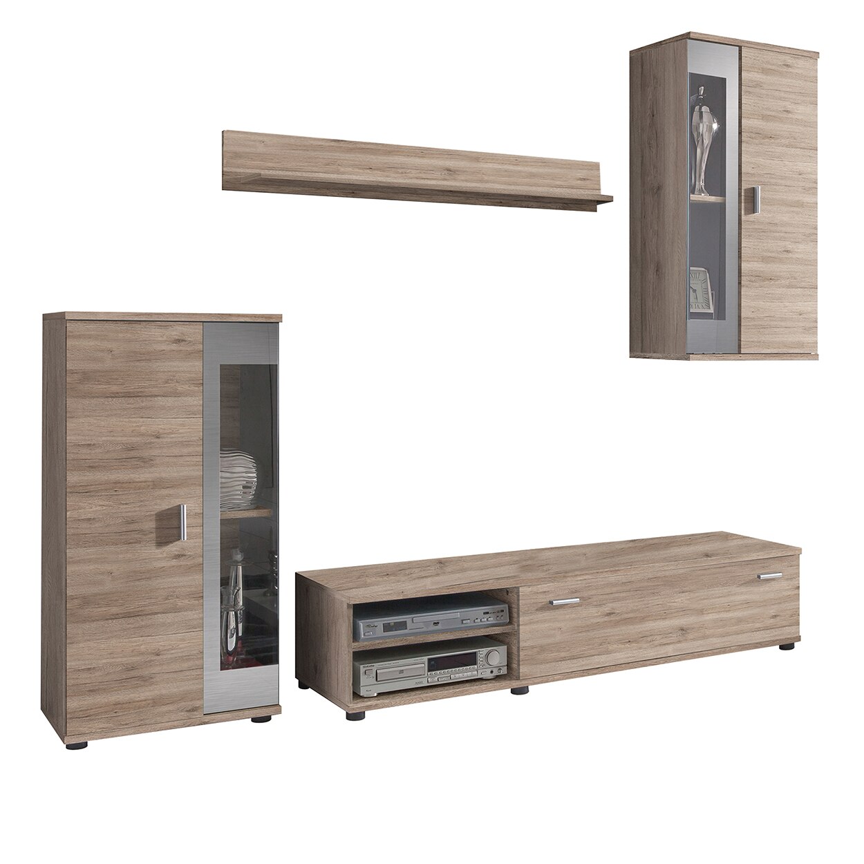 Mobilier pentru Living Odessa, Bedora, 1 x Comoda, 1 x Dulap ,1 x Dulap suspendat, 1 x Etajera suspendata