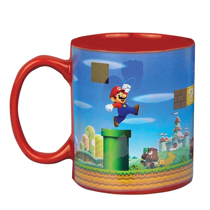Cana termosensibila Super Mario Paladone, 330 ml, Ceramica, Multicolor, PP3432NN