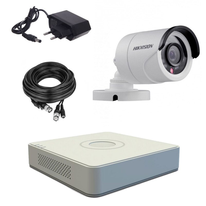 Sistem 1 Camera Hikvision supraveghere video 720p + DVR cu 4 canale