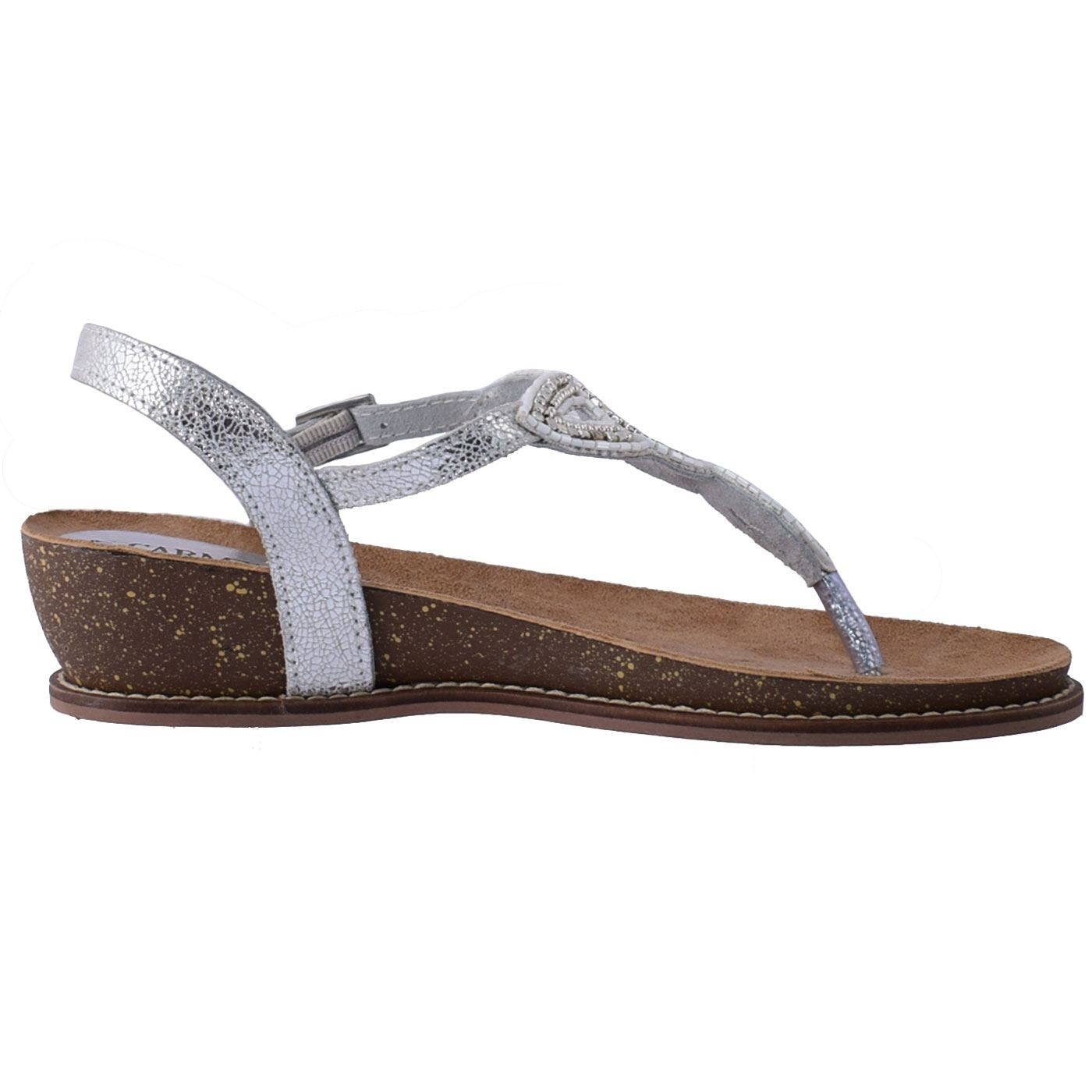 Sandale dama, din piele naturala, marca Carmela, 65572-18-44, argintiu, Argintiu