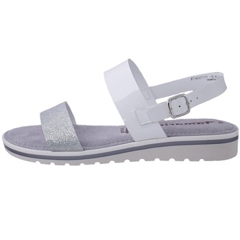 Sandale dama, din piele naturala, marca Tamaris, 28122-13-14-10, alb cu argintiu, Alb/Argintiu Sandale dama, din piele naturala, marca Tamaris, 28122-13-14-10, alb cu argintiu, Alb/Argintiu
