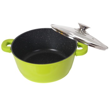 Cratita aluminiu turnat Bohmann 5.8L, 28X12.5 cm, interior marmura, Verde Cratita aluminiu turnat Bohmann 5.8L, 28X12.5 cm, interior marmura, Verde