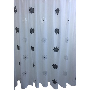 Perdea alba cu broderie neagra 250x245cm cu rejansa by Liz Line - RD3125 Perdea alba cu broderie neagra 250x245cm cu rejansa by Liz Line - RD3125