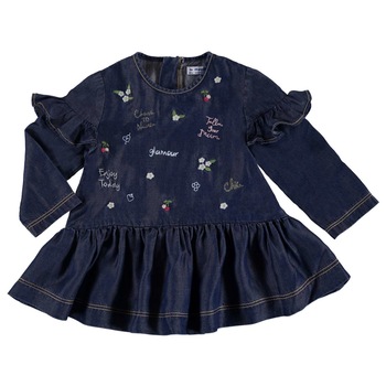 Rochita bebe Mayoral cu broderie, Albastru marin Rochita bebe Mayoral cu broderie, Albastru marin