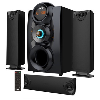Sistem AKAI de Boxe Multimedia 3.1, 75W, Subwoofer puternic , Port USB , Impedanta 8 + 4 Ohmi , Sensibilitate ≥ 45 dB , Raspuns frecventa 35 - 20K Hz , Negru Sistem AKAI de Boxe Multimedia 3.1, 75W, Subwoofer puternic , Port USB , Impedanta 8 + 4 Ohmi , Sensibilitate ≥ 45 dB , Raspuns frecventa 35 - 20K Hz , Negru