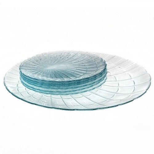 Set 6 farfurii patiserie rotunde plus tava servire Atlantis Pasabahce