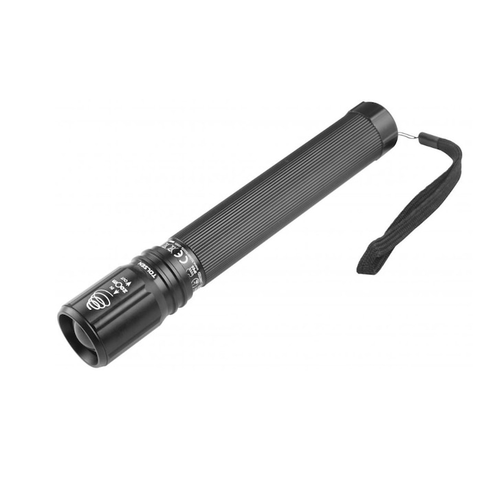 LED фенер с функция за увеличаване/намаляване 550 лумена, IP65, алуминиев корпус, обхват на действие 300m Tolsen