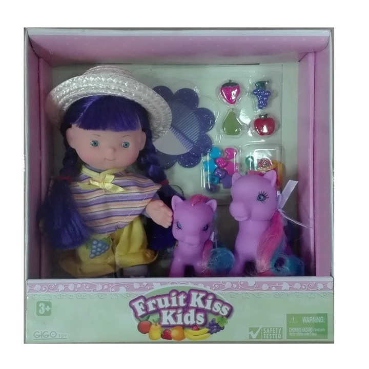 Комплект Ароматзирана кукла + Две понита Edea Fruit Kiss Kids 28443, Грозде