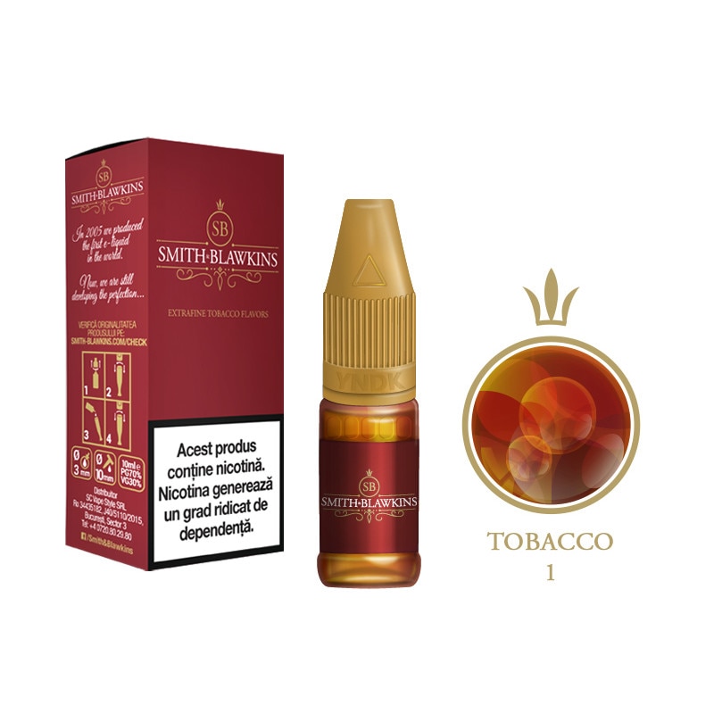 Lichid Tigara Electronica Tobacco 1 / Smith&Blawkins Red - 10ml 12 mg/Nicotina
