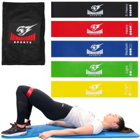 benzi elastice de rezistenta armageddon sports fitness set de 5 pentru femei si barbati 5 trepte de dificultate antrenament sala yoga pilates terapie fizica imagen 9_0_
0