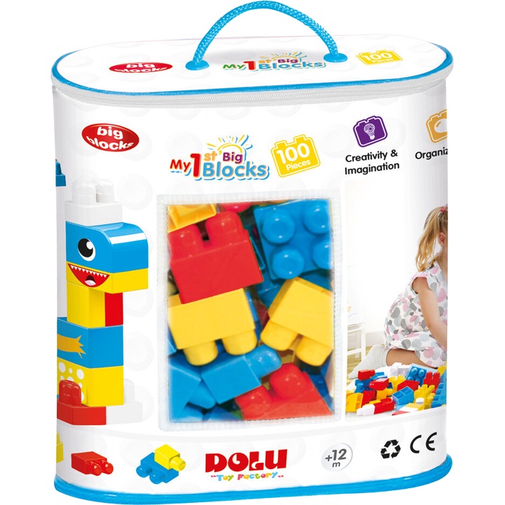 Set de constructie Dolu Primele cuburi - 100 piese