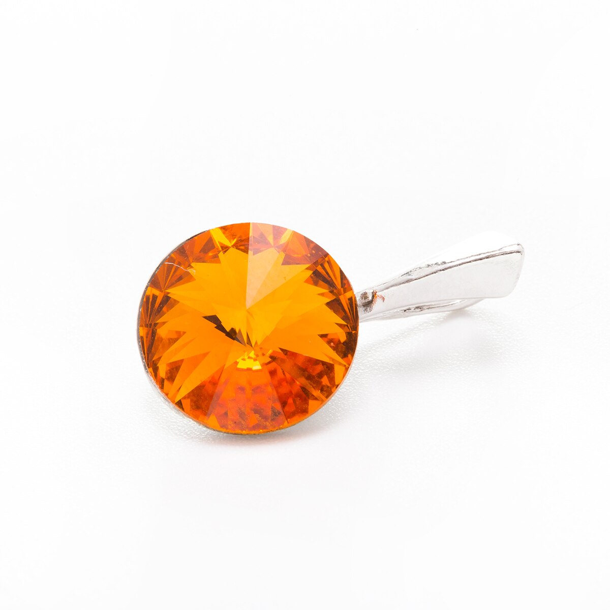 Pandantiv Argint DaviCristals cu cristale Swarovski un singur cristal tangerine