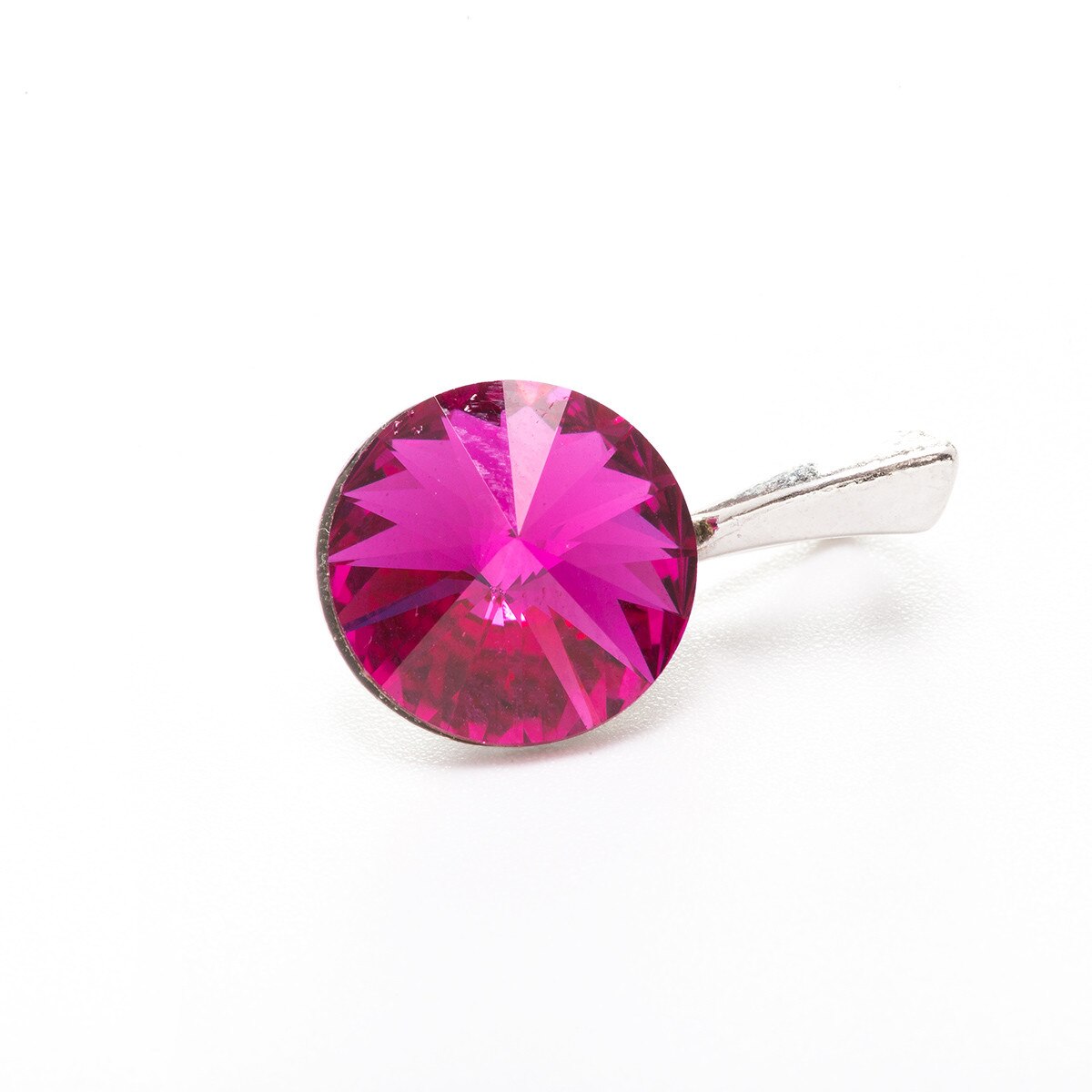 Pandantiv Argint DaviCristals cu cristale Swarovski un singur cristal fuchsia