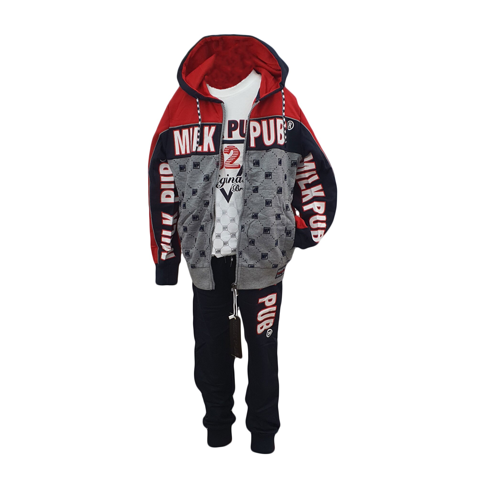 Trening model Milk Pub, trei piese multicolore, marime 104 cm, varsta 4 ani