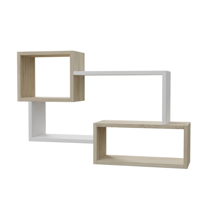 Raft de perete Cygni 5, MIRJAN24, stejar sonoma / alb, 54x87x18 cm