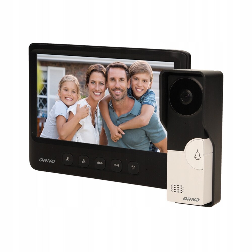 Videointerfon slim, LCD 7'' color, pentru 1 singura familie, Negru