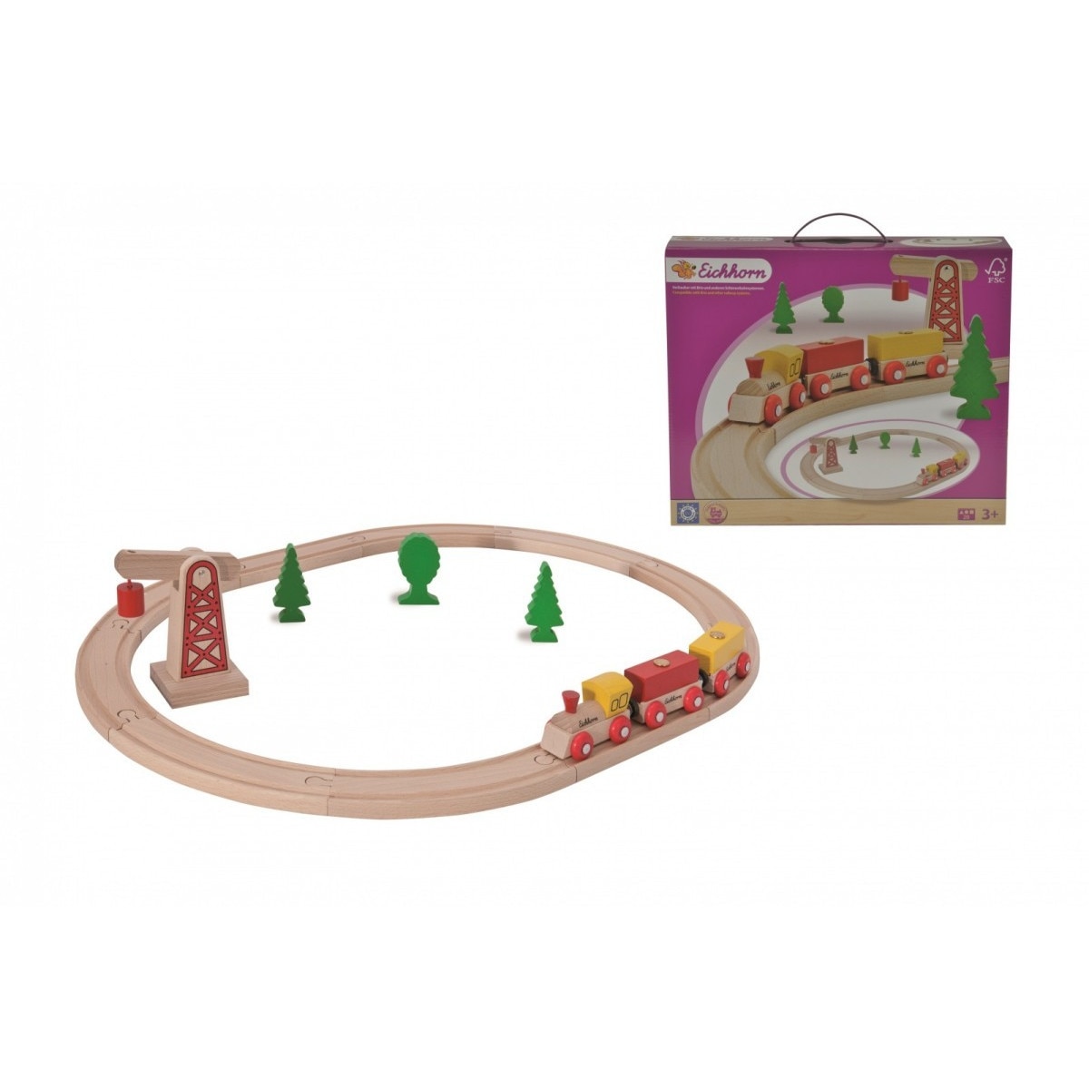 Set trenulet Eichhorn, 20 elemente, Lemn, Multicolor