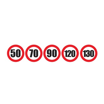 Set Sticker limita viteza 50Km/H 70Km/H 90Km/H 120Km/H 130Km/H Set Sticker limita viteza 50Km/H 70Km/H 90Km/H 120Km/H 130Km/H