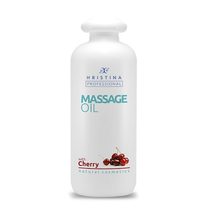 Масажно масло за тяло Hristina Cosmetics - Череша, 500ml