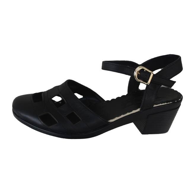 Sandale trendy cu perforat in fata, D&J Exclusive, Negru