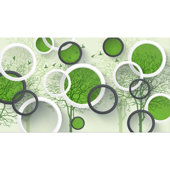 Autocolant Pomi cu cercuri albe si negre, 220 x 135 cm Autocolant Pomi cu cercuri albe si negre, 220 x 135 cm