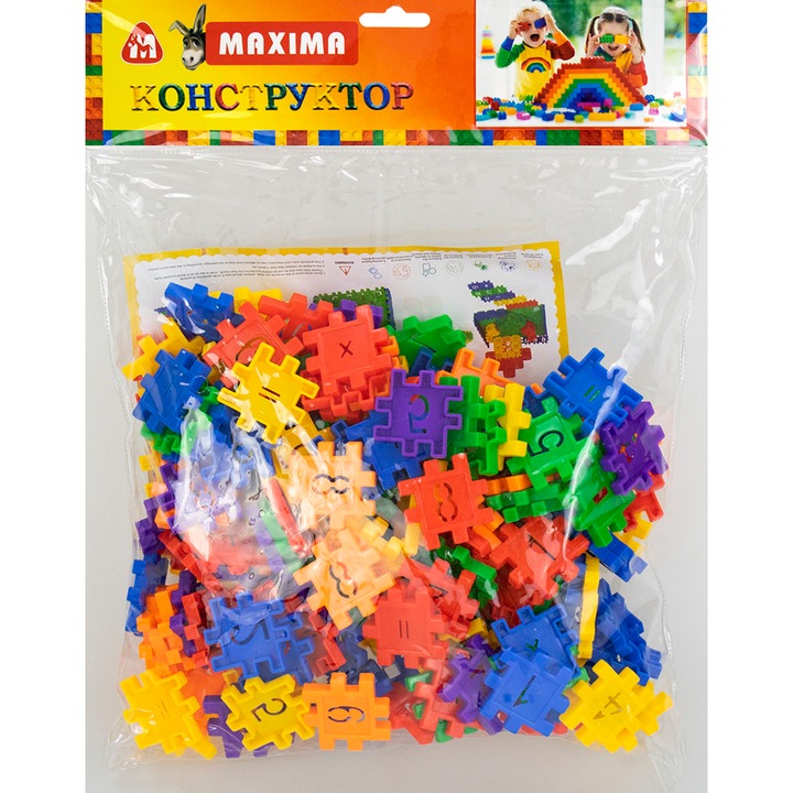 Set de constructie copii, Maxima, 176 piese, Multicolor