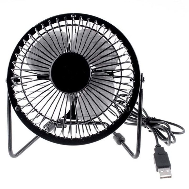 Timeless Tools USB-s asztali ventilátor, 9,6 cm lapátméret, fekete